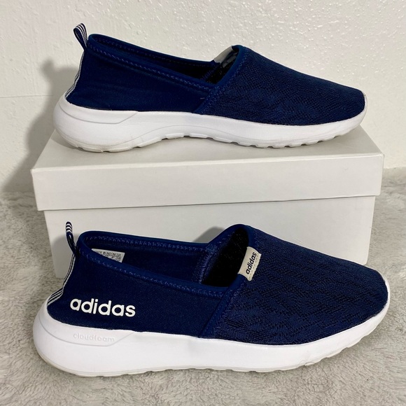 Adidas Navy Blue Cloudfoam Lite Racer Slip On Shoes Women’s Size 7 - Picture 3 of 11